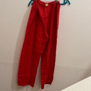 Donni 100% linen Vibrant Red Pants